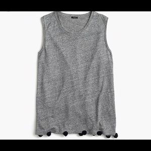 J Crew Linen Pom-Pom Tank
